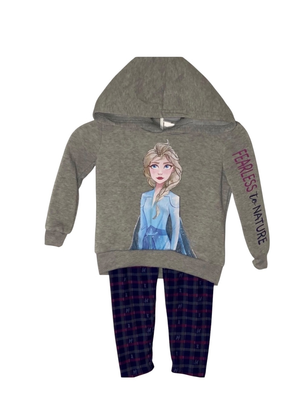 Disney Frozen Elsa Hoodie Legging Set 2T NWT Plaid Winter Cozie Kidswear
